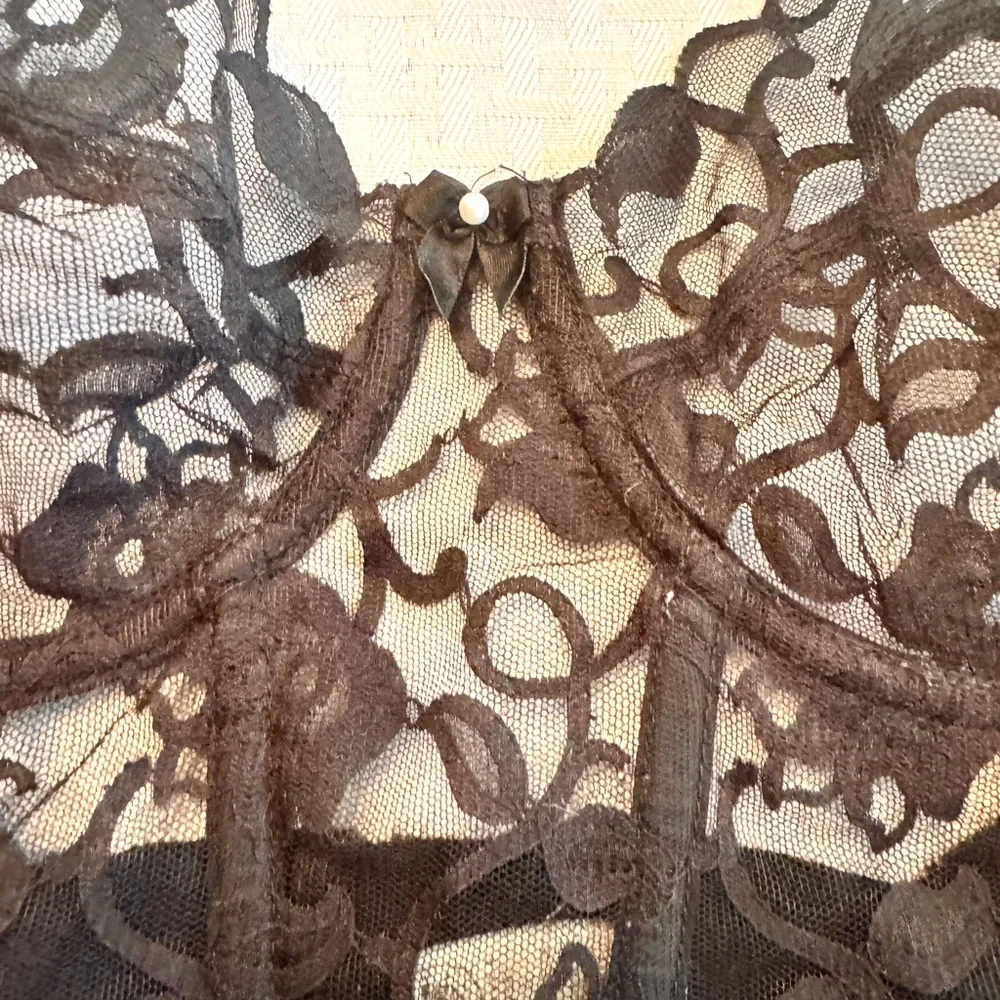 Vintage Valmont Black Lace Bustier Corset‎ ILGWU Union Made USA 38C